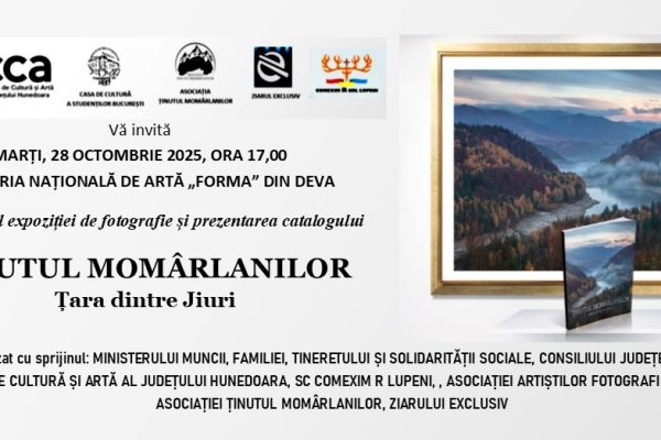 După ce a cucerit inimile studenților din București și Petroșani, „Ținutul Momârlanilor, Țara dintre Jiuri” va avea o prezentare specială la Galeria de Artă „Forma” din Deva