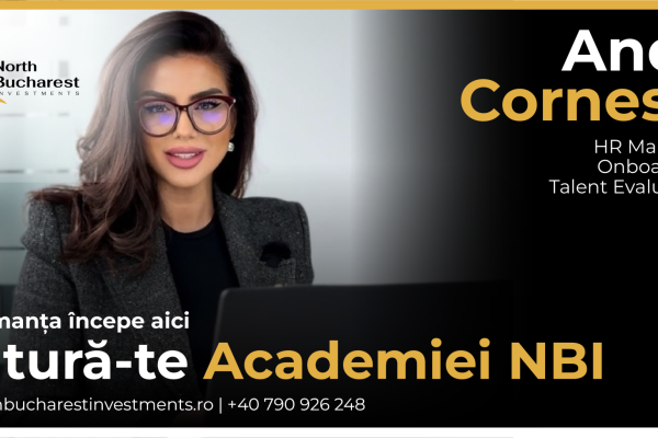 Academia North Bucharest Investments, Andra Cornescu, Vlad Musteata, oportunități carieră imobiliare 2026, piața imobiliară România, dezvoltare profesională agenți imobiliari